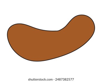 Vector long abstract brown blob, vector illustration,