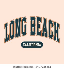 Vector Long Beach text typography design for tshirt hoodie baseball cap jacket and other uses vector