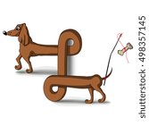 Vector long dog on a white background