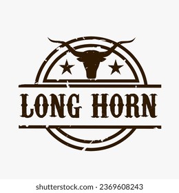 vector of long horn texas design with grunge style perfect for print etc	
