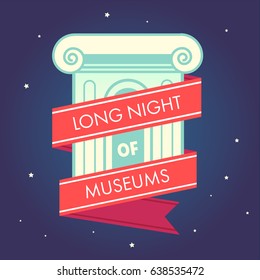 vector long night of museums illustration 