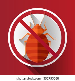 Vector Long Shadow Flat Bed Bug