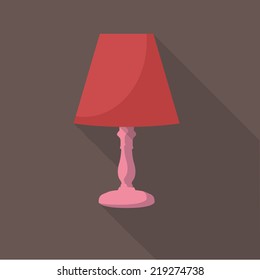 vector long shadow flat icon of lampshade