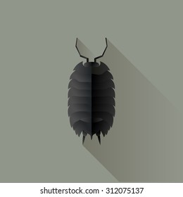 Vector Long Shadow Flat Woodlouse