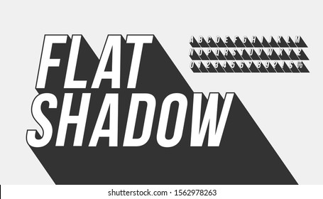 Vector Of Long Shadow Font And Alphabet