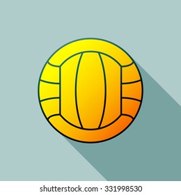 Vector Long Shadow Water Polo Ball