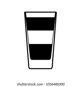 Vector long shot with mix of three drinks. Every piece isolated.