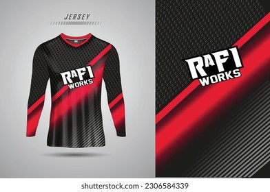  plantilla de camisa de manga larga vectorial, diseño de camiseta de carreras, camiseta de fútbol