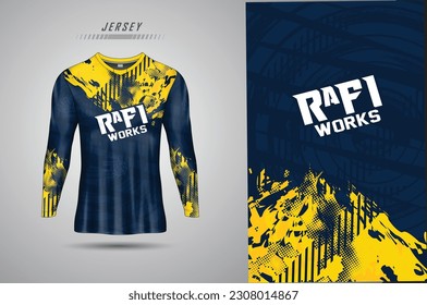 Plantilla de camiseta de manga larga vectora, diseño de camiseta de carreras, camiseta de fútbol