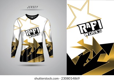 Vector  long sleeve t-shirt template, racing jersey design, soccer jersey