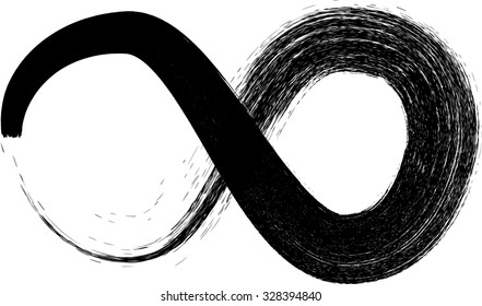 Vector Looped Black Painted Brush Stroke . Used As Banner , Template , Logo .