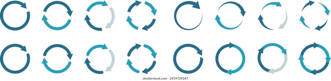 Vector Looping Cycle Arrow Icon Set