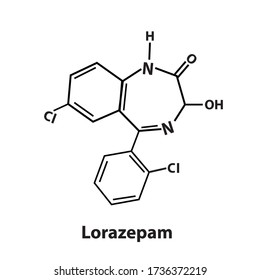 Vector of lorazepam chemical structure