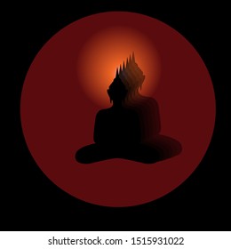 Vector of Lord Buddha silhouette 
