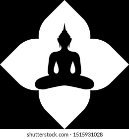 Vector of Lord Buddha silhouette 