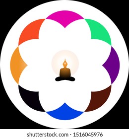 Vector of Lord Buddha silhouette 