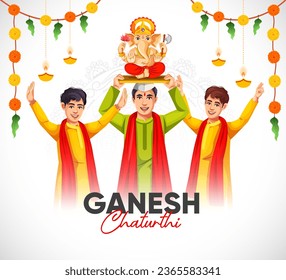 Vector lord Ganesh Utsav Ganesh Chaturthi, event banner design template