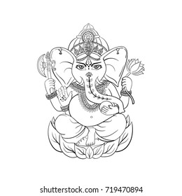 vector Lord Ganesha Design background for Hindu Festival Ganesh Chturthi or Shubh Deepawali