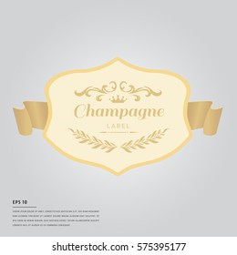 Vector Of Lorem Ipsum Text With Champagne Bottle Label