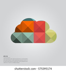 Vector of lorem ipsum text and cloud with different colors