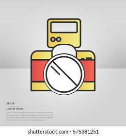 Vector of lorem ipsum text and digital camera on white background