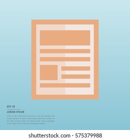 Vector of lorem ipsum text and document on blue background