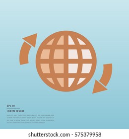 Vector of lorem ipsum text and globe connections on blue background