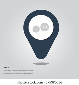 Vector of lorem ipsum text with location and chat symbols