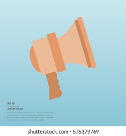 Vector of lorem ipsum text and megaphone on blue background