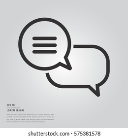 Vector of lorem ipsum text and message speech bubble on white background
