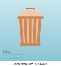 Vector of lorem ipsum text and move to trash symbol on blue background