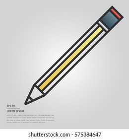 Vector of lorem ipsum text and pencil on white background