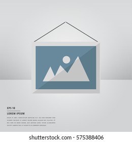 Vector of lorem ipsum text and photo gallery on white background
