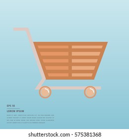 Vector of lorem ipsum text and shopping cart on blue background