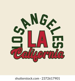 diseño de texto vectorial los angeles california retro