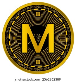 Vector of Loti Lesotho Digital Currency in gold and black colors on a white background.