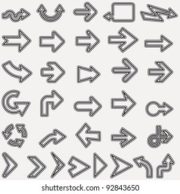 Vector lots of black line arrows