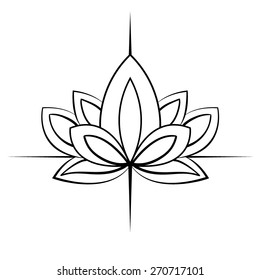 Vector Lotus Black and White Illustration
