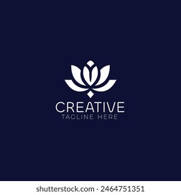 vector lotus flower abstract logo design 