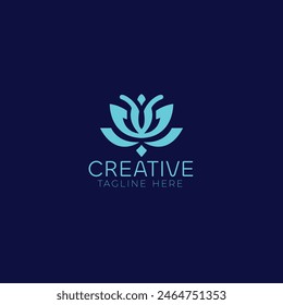 Diseño abstracto del logotipo de la flor del loto del Vector 