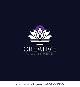 vector lotus flower abstract logo design 