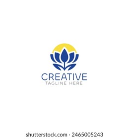Diseño abstracto del logotipo de la flor del loto del Vector