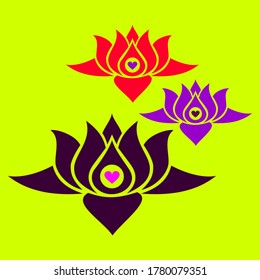 Vector Lotus Flower Colorful & Design Art