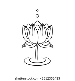 Vector lotus flower design element, illustration for logo design, tattoo design