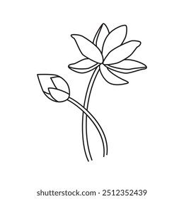 Elemento de diseño de flor de loto de Vector, ilustración para diseño de logotipo, diseño de tatuaje