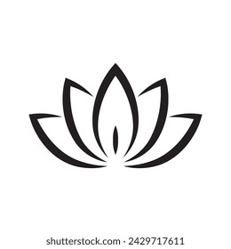 Vector lotus flower icon, logo design template.