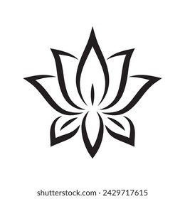 Vector lotus flower icon, logo design template.