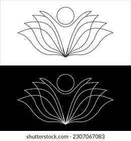 arte del logo de la flor del loto vectorial
