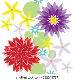 vector lotus Flower set 
