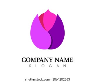 Vector - Lotus Flower Sign for Wellness, Spa and Yoga. Vector Illustration
